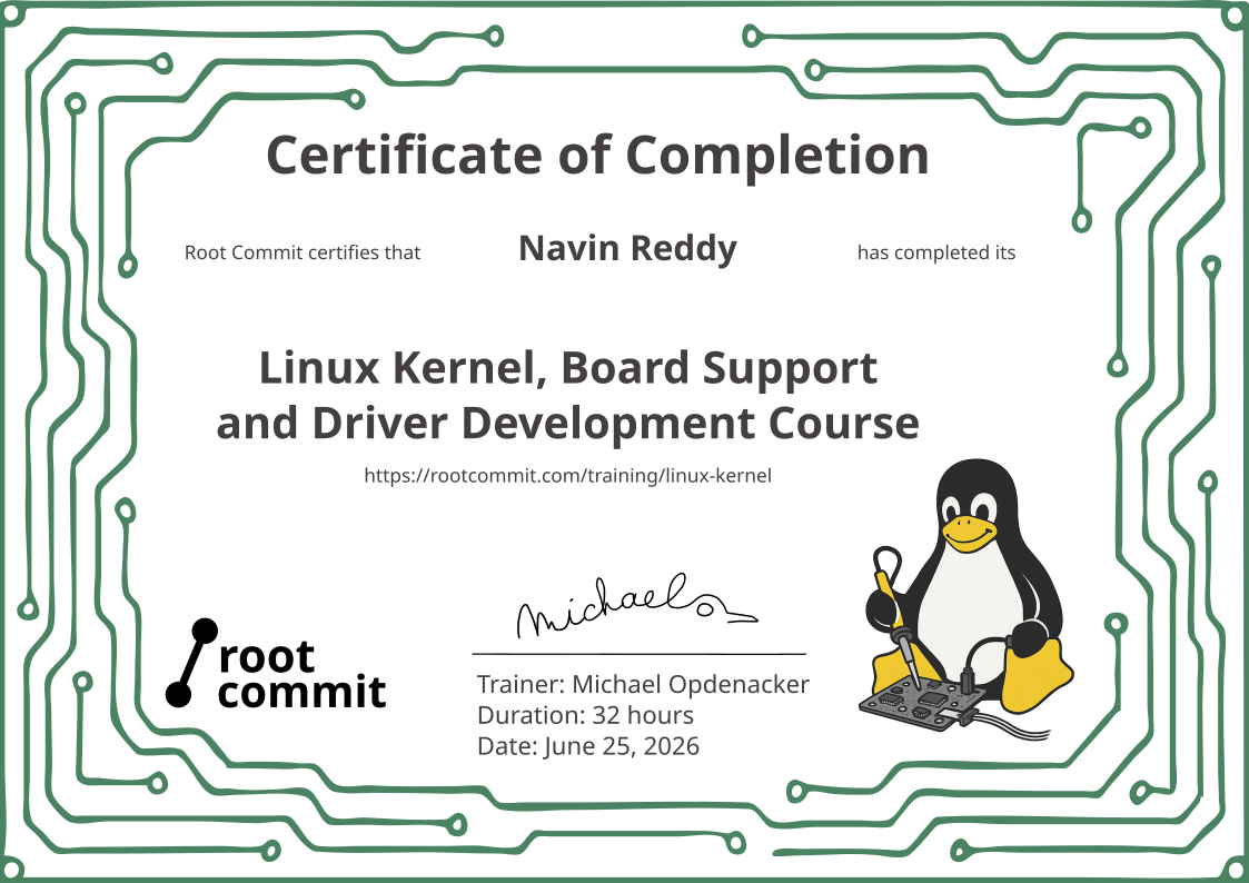 training certificate