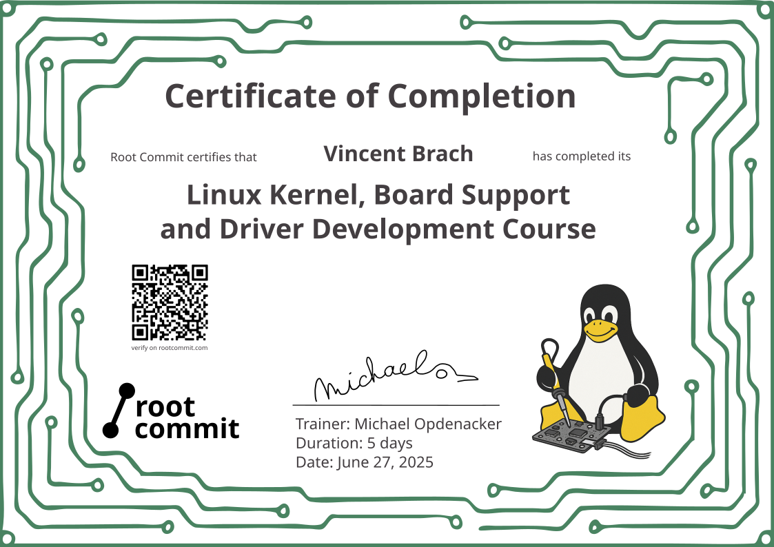 training certificate