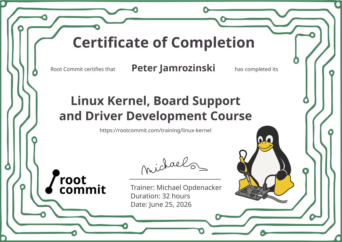 training certificate