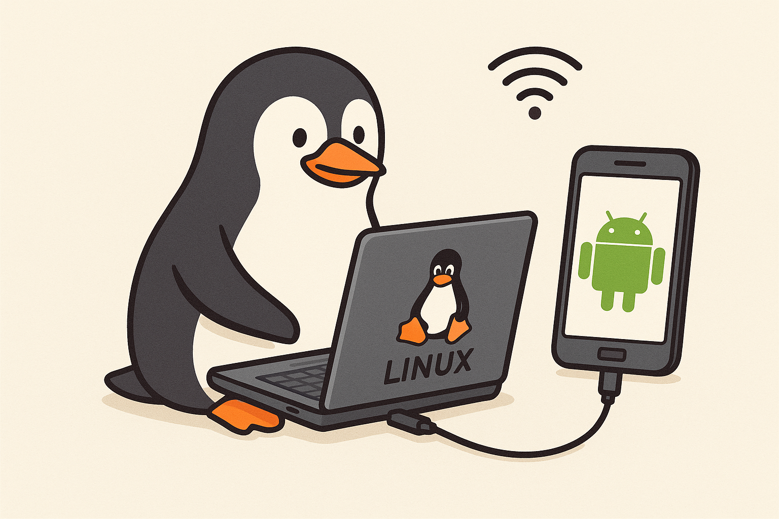 USB connected laptop