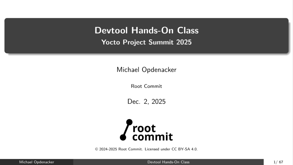Cover of Yocto Project Summit 2025 slides