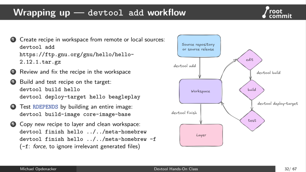 Devtool add wrap up